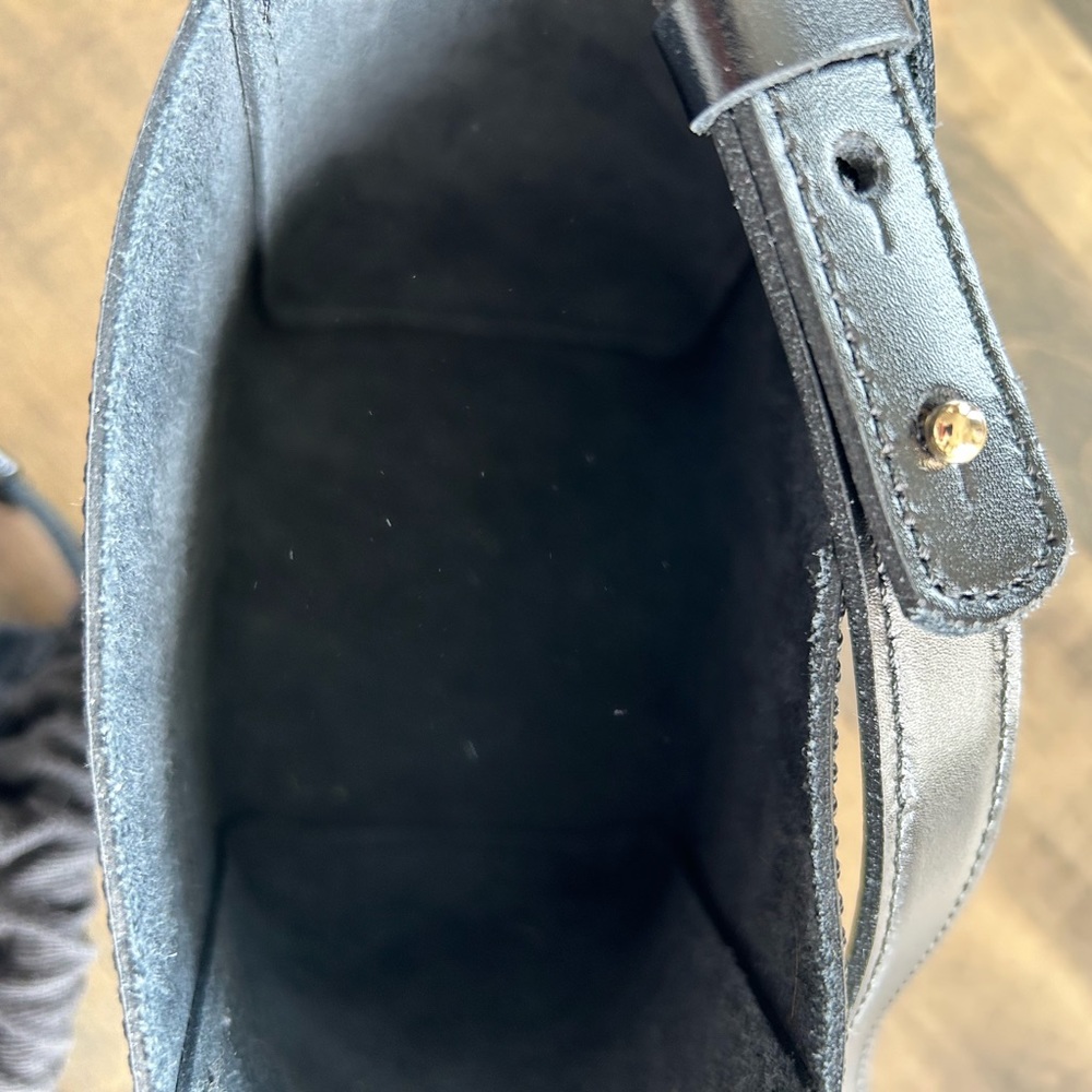 Zara Black Genuine Leather Bucket Bag - Picture 9 of 16